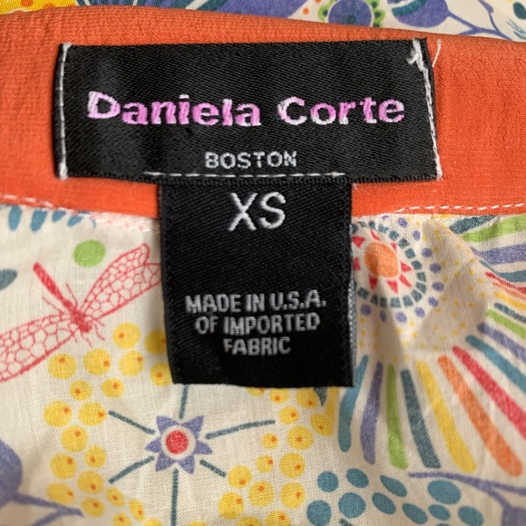 Daniela Corte Boston Whimsical Print Wrap Dress Sz XS - Picture 6 of 7